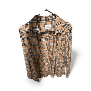 Simply Southern Tan Plaid Shirt